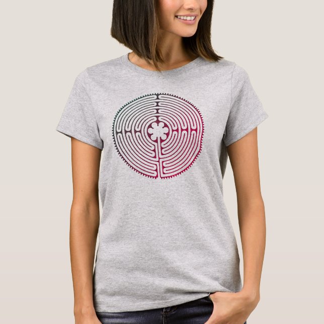 Chartres Labyrinth antiker Stil + Ihre Ideen T-Shirt (Vorderseite)