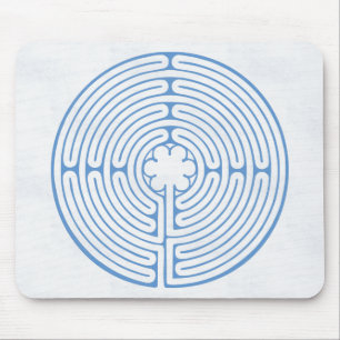 Chartres-Labyrinth-Blau Mousepad