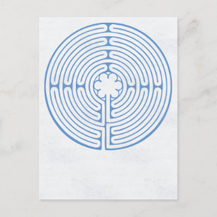 Chartres Labyrinth Blue Postkarte