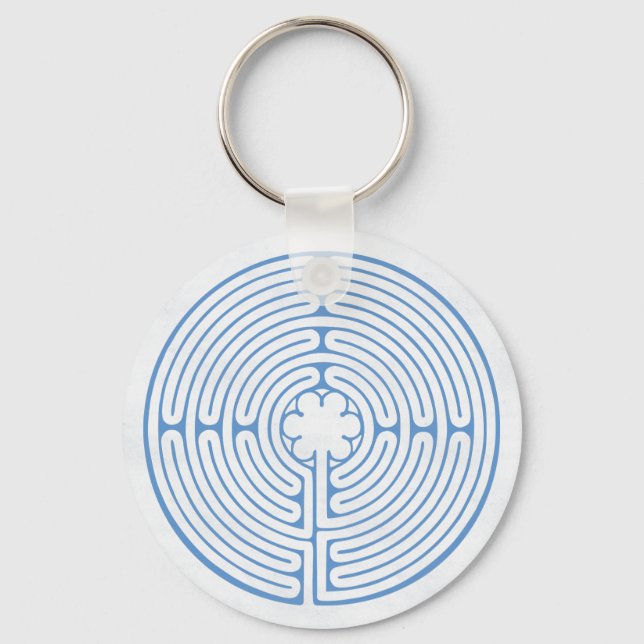 Chartres Labyrinth Blue Schlüsselanhänger (Vorderseite)