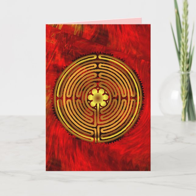 Chartres Labyrinth Fire Blank Card Karte (Vorderseite)