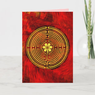 Chartres Labyrinth Fire Blank Card Karte