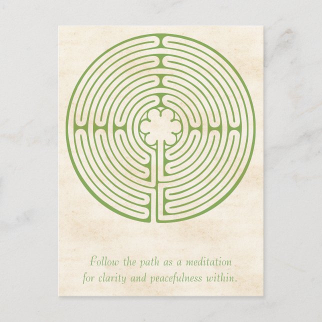 Chartres Labyrinth Green Postkarte (Vorderseite)