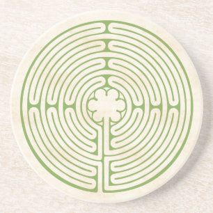 Chartres Labyrinth Green Sandstein Untersetzer