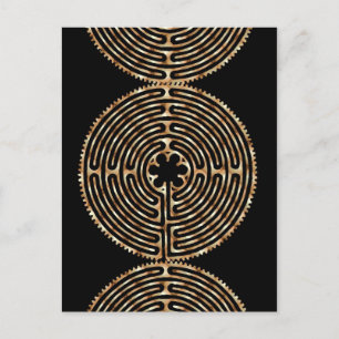 Chartres Labyrinth Pearl Dark Paths Postcard Postkarte