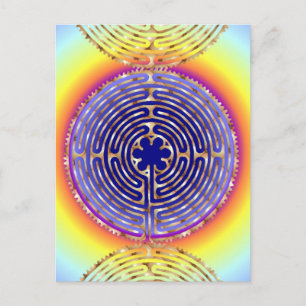 Chartres Labyrinth Pearl Light Paths Postcard Postkarte