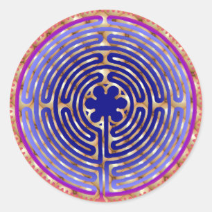 Chartres Labyrinth Pearl Light Paths Sticker