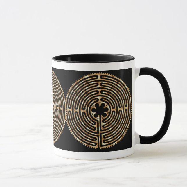 Chartres-Labyrinth-Perlen-dunkle Weg-Tasse Tasse (Rechts)