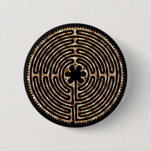 Chartres-Labyrinth-Perlen-dunkler Weg-Knopf Button