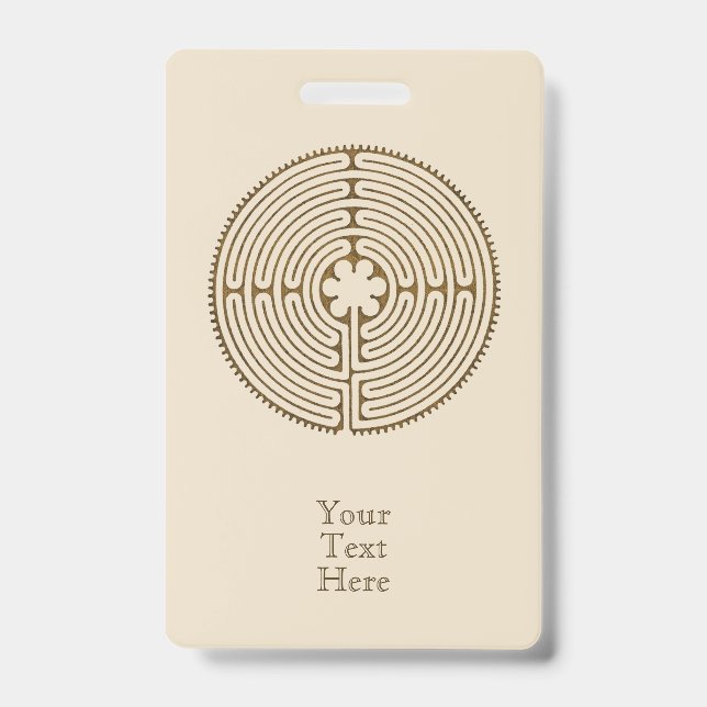 Chartres Labyrinth - Spirituelles Symbol Antique 1 Ausweis (Vorderseite)