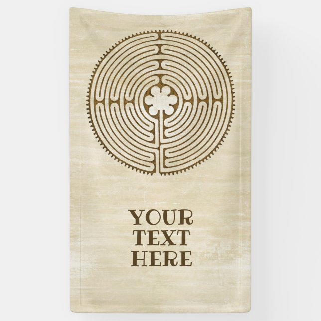 Chartres Labyrinth - Spirituelles Symbol Antique 1 Banner (Vertikal)