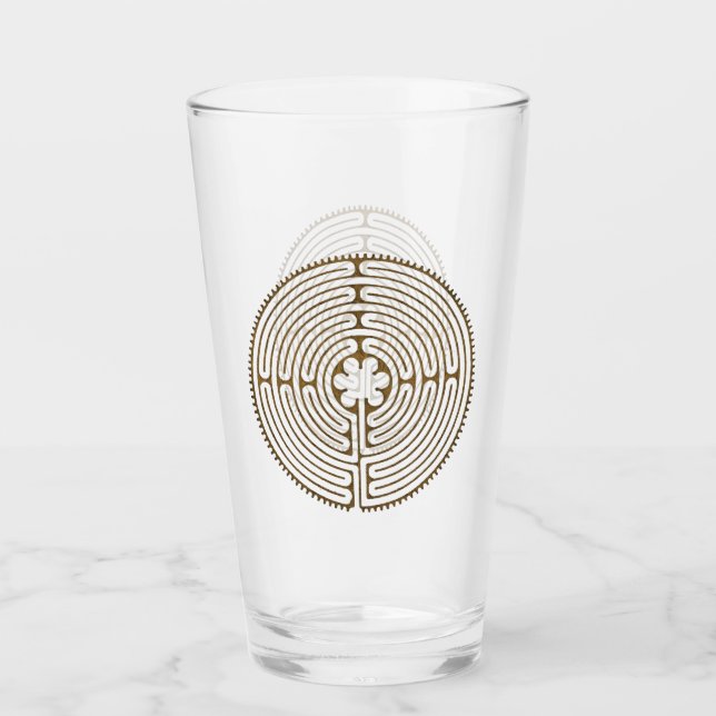 Chartres Labyrinth - Spirituelles Symbol Antique 1 Glas (Vorderseite)