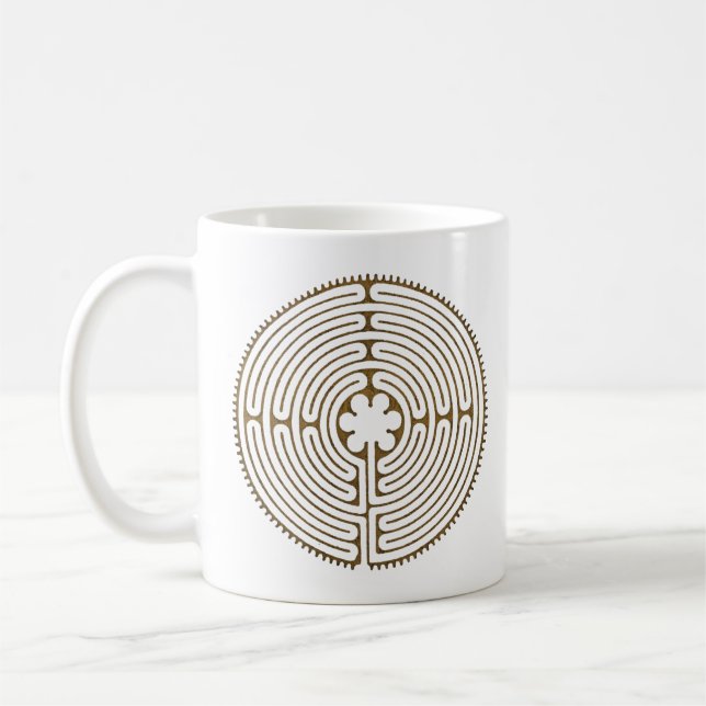 Chartres Labyrinth - Spirituelles Symbol Antique 1 Kaffeetasse (Links)