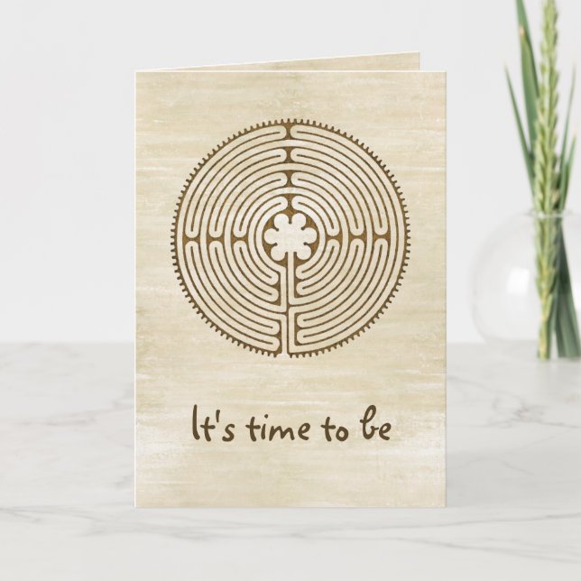 Chartres Labyrinth - Spirituelles Symbol Antique 1 Karte (Vorderseite)