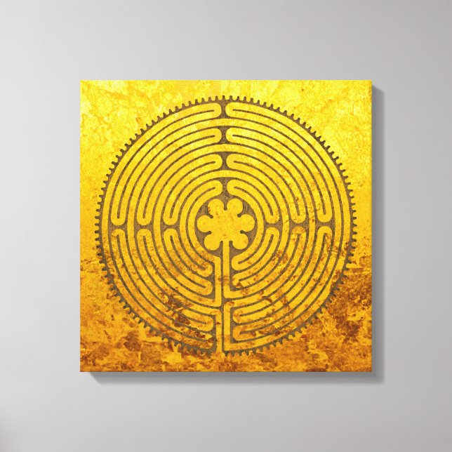 Chartres Labyrinth - Spirituelles Symbol Antique 1 Leinwanddruck (Vorderseite)