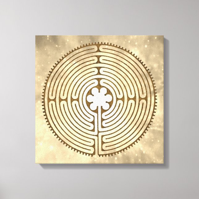 Chartres Labyrinth - Spirituelles Symbol Antique 1 Leinwanddruck (Vorderseite)