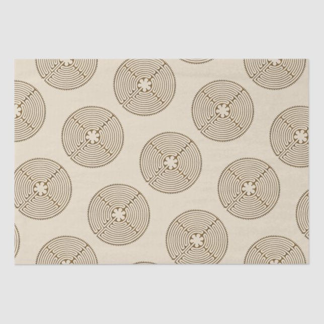 Chartres Labyrinth - Spirituelles Symbol Antique 1 Seidenpapier (Vorderseite)