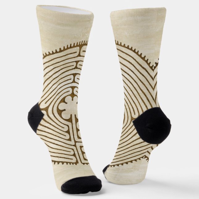 Chartres Labyrinth - Spirituelles Symbol Antique 1 Socken (Gewinkelt)