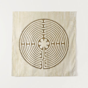Chartres Labyrinth - Spirituelles Symbol Antique 1 Wandteppich