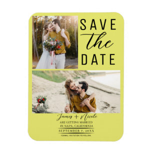 Chartreuse 2 Fotos Save the Date Hochzeit Magnet