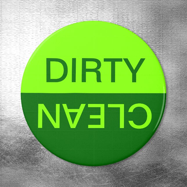 Chartreuse and Dark Green Dirty Clean Magnet (Von Creator hochgeladen)