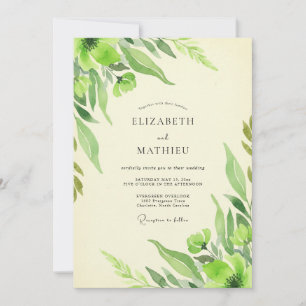 Chartreuse Blatt Hochzeit Einladung