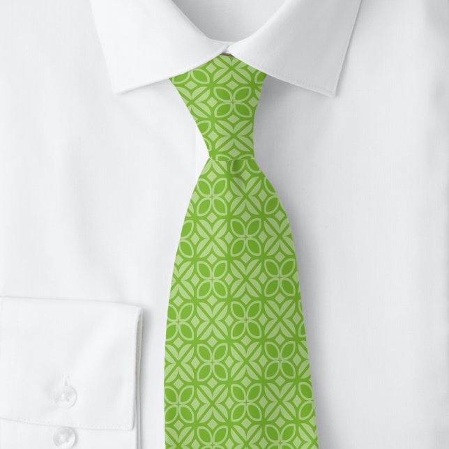 Chartreuse-Blätter und -Linien Krawatte (Von Creator hochgeladen)