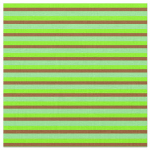 Chartreuse, Braun und hellgrüne Streifen Stoff