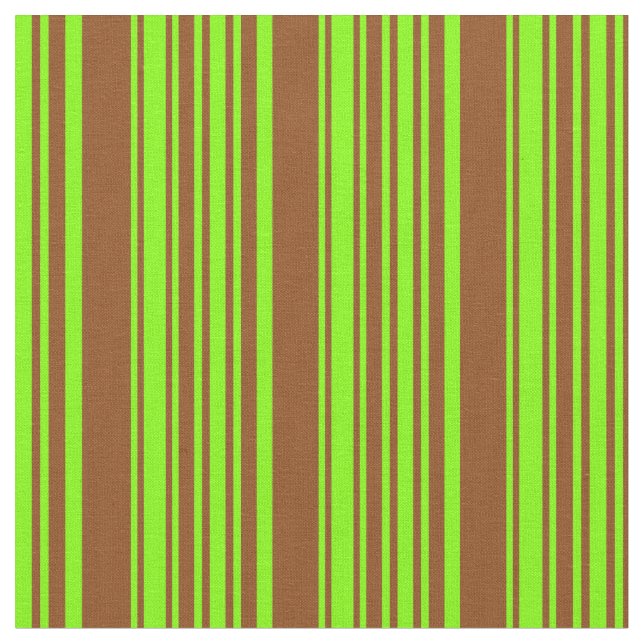 Chartreuse & braune, farbige Linse/Streifenmuster Stoff (Nahaufnahme)