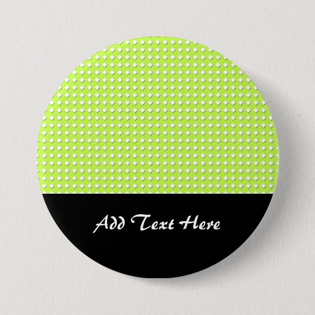 Chartreuse Bright Lime Green Pattern - Diamonds Button (Vorderseite)