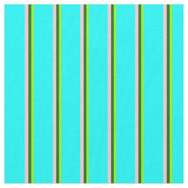 Chartreuse, dunkelgrüne, rosa und Cyan-farbene Lin Stoff (Nahaufnahme)