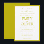 Chartreuse Elegant Classic Wedding Parents Host Einladung<br><div class="desc">Make your wedding announcement unforgettable with our Formal Elegant Wedding Invitation Template. Perfectly crafted for parents hosting the special day, this chartreuse green and white invitation features a simple frame and elegant typography for the spouse's names and the wedding information. Fully customizable, this template allows you to personalize every detail...</div>