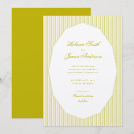Chartreuse Formal Elegant Klassisch Gestreift Hoch Save The Date
