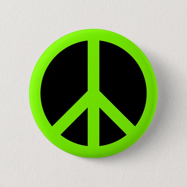 Chartreuse-Friedenssymbol Button (Vorderseite)