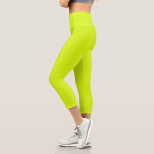  Chartreuse Gelb (feste Farbe)  Capri Leggings