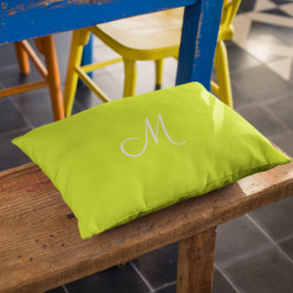 Chartreuse gelb - mit Monogramm Dekokissen