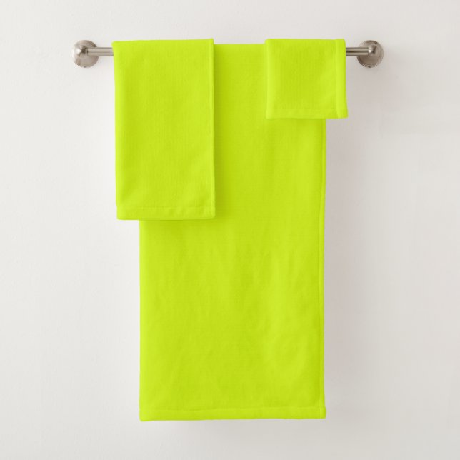 Chartreuse Gelbe Farbe Badhandtuch Set (Insitu)