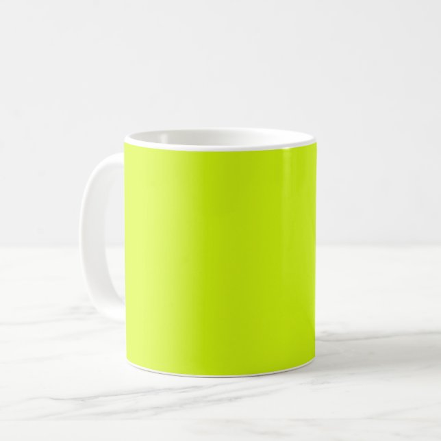 Chartreuse Gelbe Farbe Kaffeetasse (Vorderseite Links)