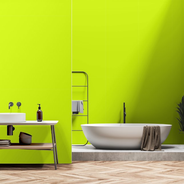 Chartreuse Gelbe Farbe Tapete (Badezimmer)