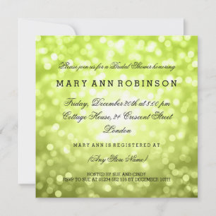 Chartreuse Glitzer Lights Elegantes Brautparty Einladung