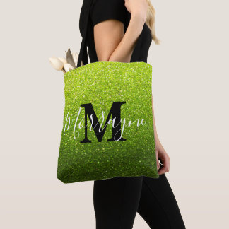 Chartreuse Glitzer Ombre Sparkle Metallic Monogram