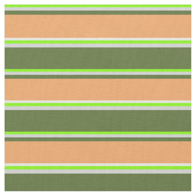 Chartreuse, grau, olivgrün, braun & Minzcreme Stoff (Nahaufnahme)