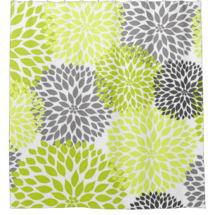 Chartreuse Gray Dahlia Duschvorhang