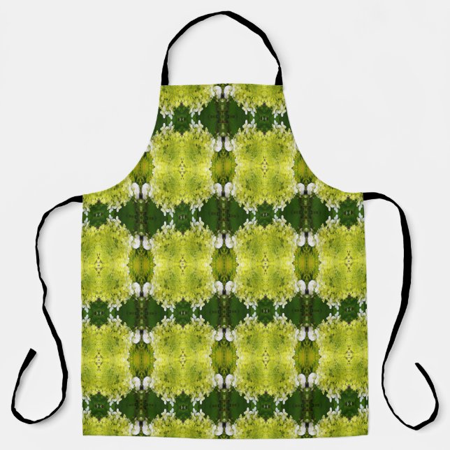 Chartreuse Green Abstrakt Hydrangea Blooms Muster Schürze (Vorderseite)