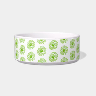 Chartreuse Green Daisy Print, Hippie Blume Print Napf