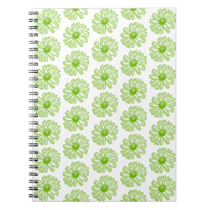 Chartreuse Green Daisy Print, Hippie Blume Print Notizblock
