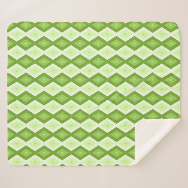 Chartreuse green diamond pattern sherpadecke (Vorderseite (Horizontal))