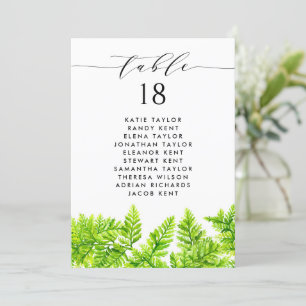 Chartreuse Green Fern Blätter Hochzeitsplan Einladung
