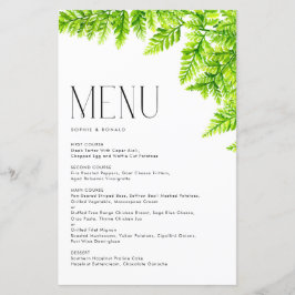 Chartreuse Green Fern Blätter Wedding Menu Card
