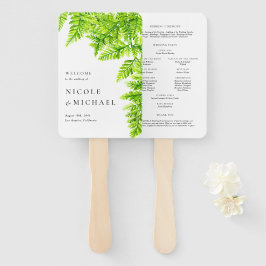 Chartreuse Green Fern Blätter Woodland Wedding Fächer